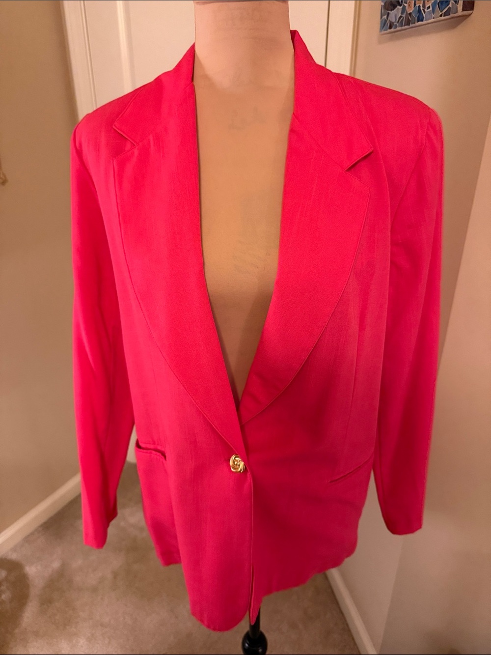 Kathie Lee Collection Bright Pink Single-Button Blazer